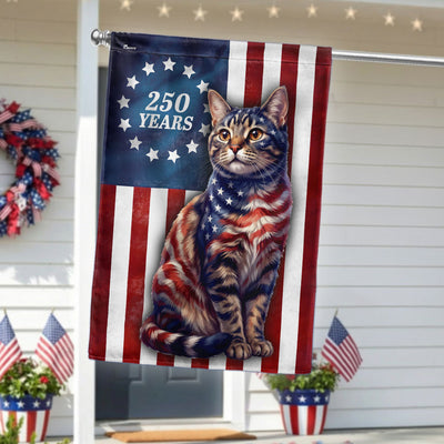 Flagwix Patriotic Cat Garden Flag, 250 Years Betsy Ross Flag Decor for Cat Lover