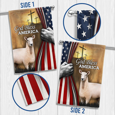 Flagwix Patriotic Sheep Garden Flag, Sheep God Bless American Flag Decor for 250 Years