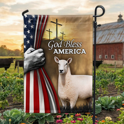 Patriotic Sheep Garden Flag, Sheep God Bless American Flag Decor for 250 Years