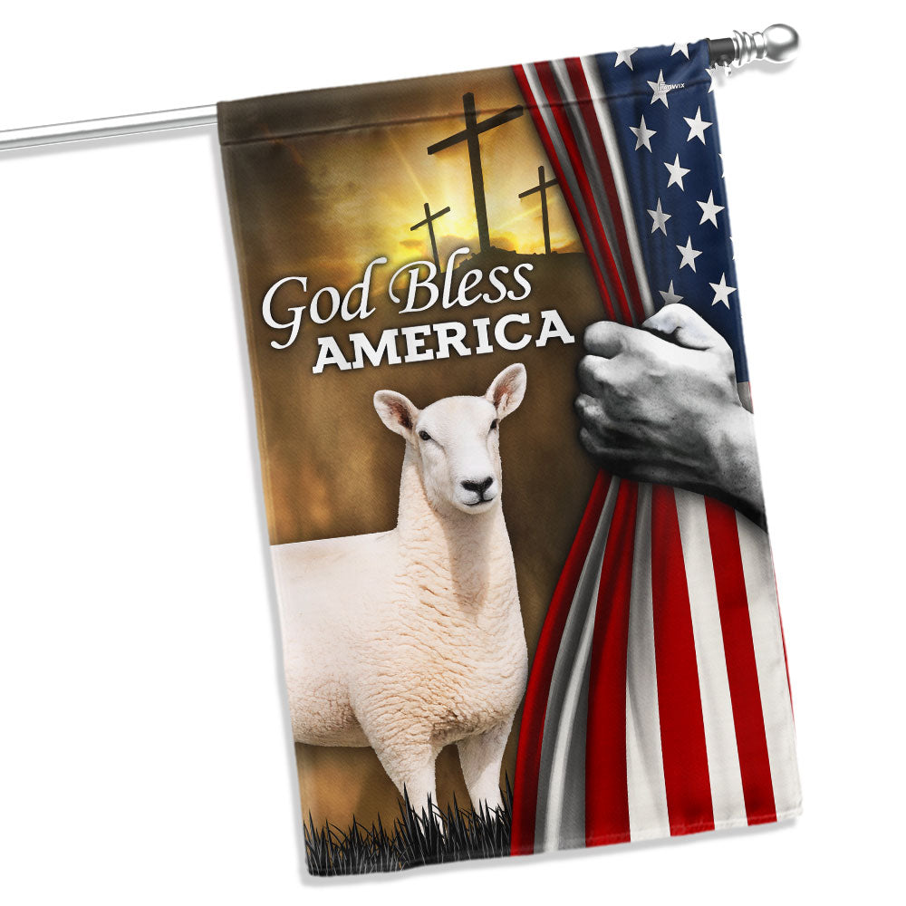 Flagwix Patriotic Sheep Garden Flag, Sheep God Bless American Flag Decor for 250 Years