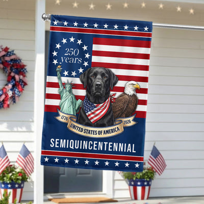 Patriotic Labrador Retriever American Flag, 250 Years Semiquincentennial Flag Decor for Dog Lovers