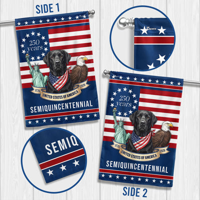 Patriotic Labrador Retriever American Flag, 250 Years Semiquincentennial Flag Decor for Dog Lovers