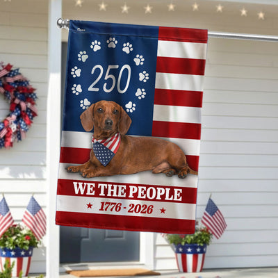 Patriotic Dog American Flag, 250 Years Dachshund Dog 1776 2026 Flag