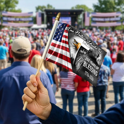 250 Years Of Blessings America Flag, One Nation Under God Handheld Flag