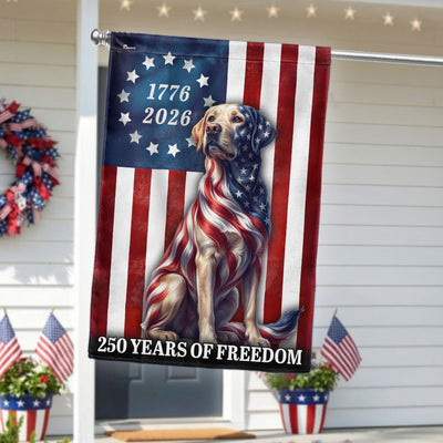Patriotic Labrador Retriever American Flag, 250 Years of Freedom Dog Flag