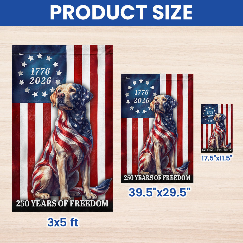 Patriotic Labrador Retriever American Flag, 250 Years of Freedom Dog Flag