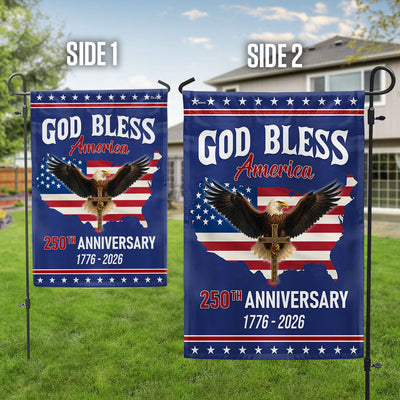 Patriotic Christ 250th Anniversary American Flag, God Bless 1776–2026 Flag
