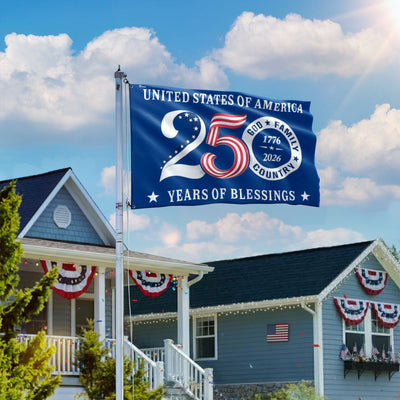 Patriotic 250 Years of Blessings Flag, United States of America  1776 2026 Grommet Flag
