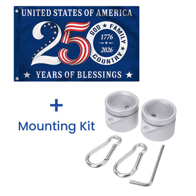 Patriotic 250 Years of Blessings Flag, United States of America  1776 2026 Grommet Flag