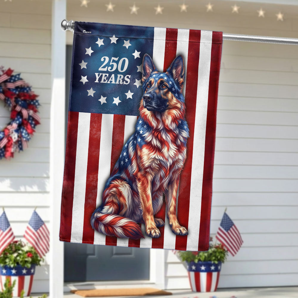 Flagwix Patriotic Dog Garden Flag, 250 Years German Shepherd Betsy Ross Flag Decor