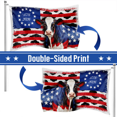 Flagwix Patriotic Cow Flag, 1776 2026 Proud Cow Farmer Farm Life Flag Decor