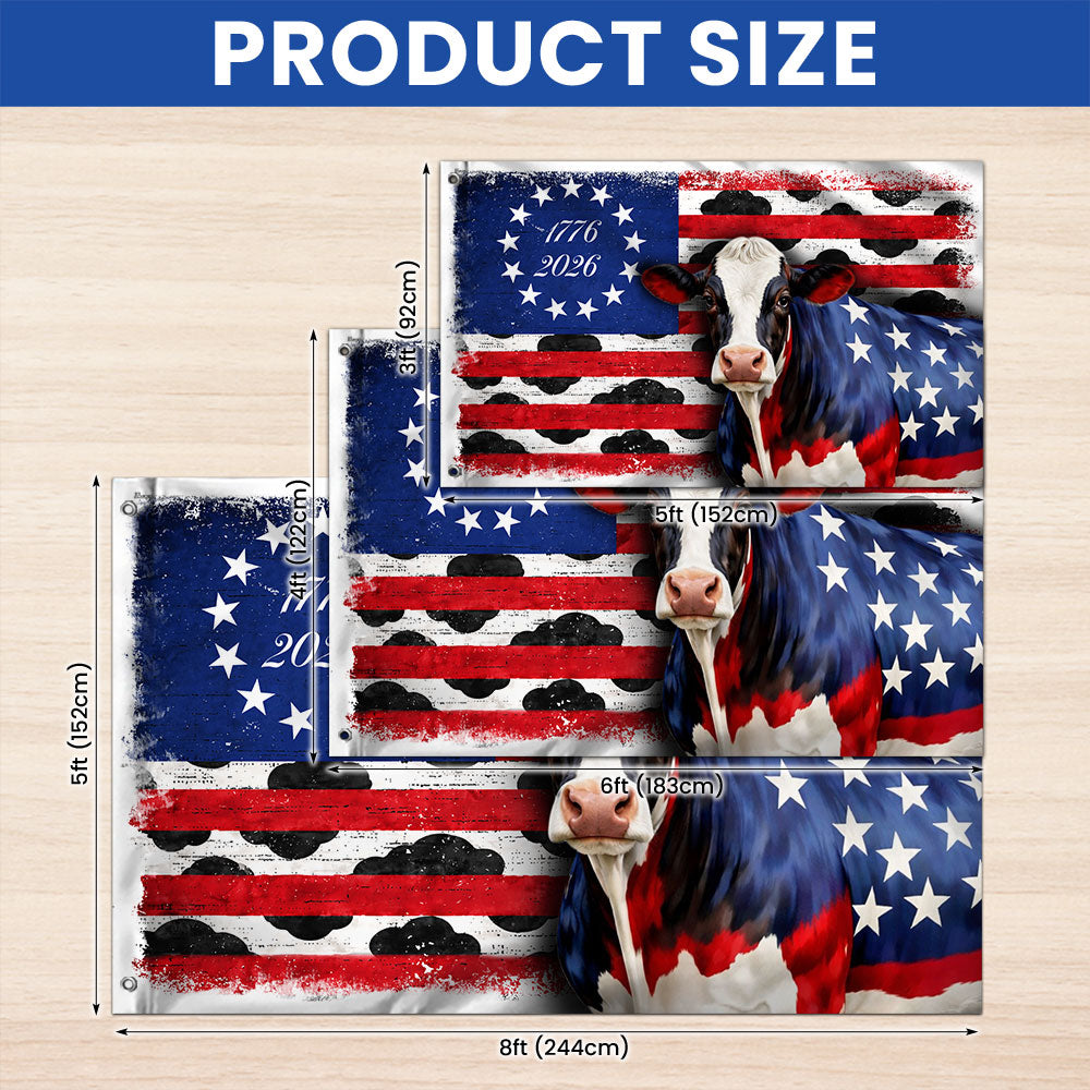 Flagwix Patriotic Cow Flag, 1776 2026 Proud Cow Farmer Farm Life Flag Decor