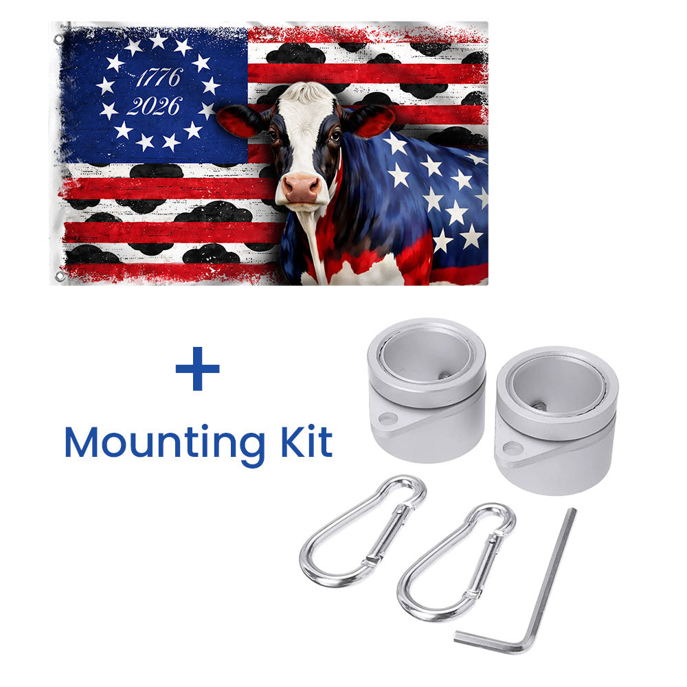 Flagwix Patriotic Cow Flag, 1776 2026 Proud Cow Farmer Farm Life Flag Decor