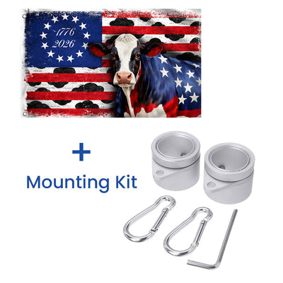 Flagwix Patriotic Cow Flag, 1776 2026 Proud Cow Farmer Farm Life Flag Decor