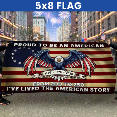 The Spirit of 76 Proud to be an American Bicentennial Grommet Flag, Patriotic 250 Years Semiquincentennial Decor