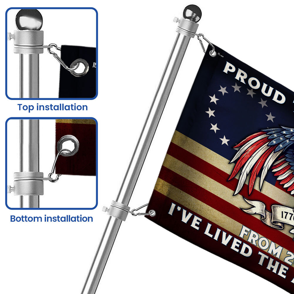 The Spirit of 76 Proud to be an American Bicentennial Grommet Flag, Patriotic 250 Years Semiquincentennial Decor