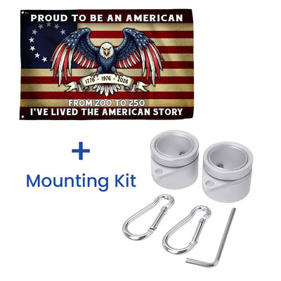 The Spirit of 76 Proud to be an American Bicentennial Grommet Flag, Patriotic 250 Years Semiquincentennial Decor