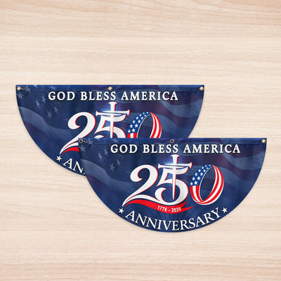 Patriotic God Bless America 1776 2026 Flag, 250 Years Fan Flag Decor