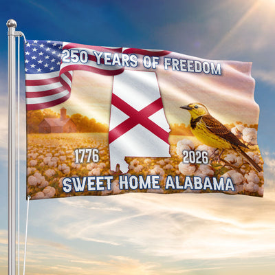 America 250th Alabama State Grommet Flag, Sweet Home Alabama 1776 2026 Decor