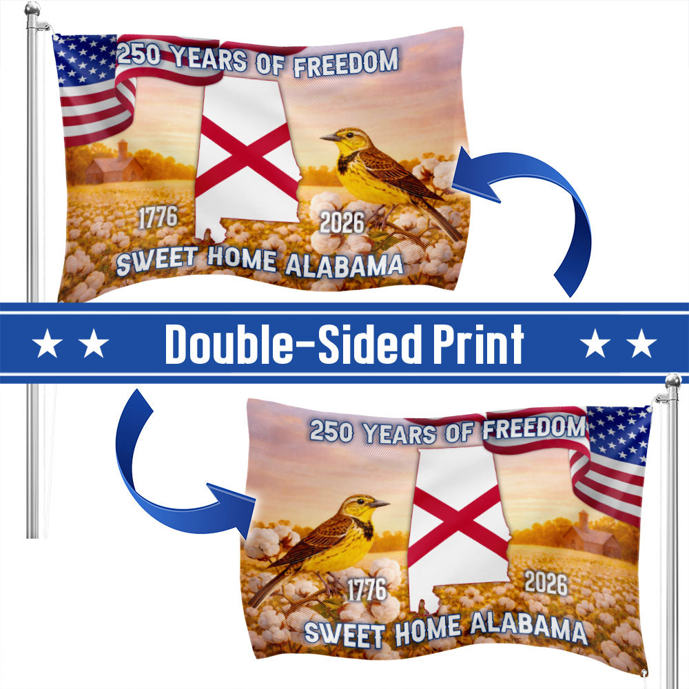 America 250th Alabama State Grommet Flag, Sweet Home Alabama 1776 2026 Decor