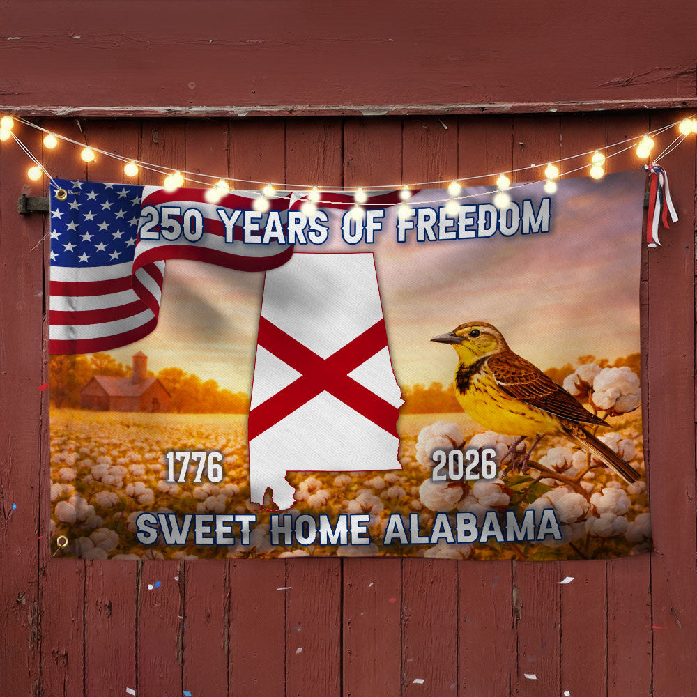 America 250th Alabama State Grommet Flag, Sweet Home Alabama 1776 2026 Decor
