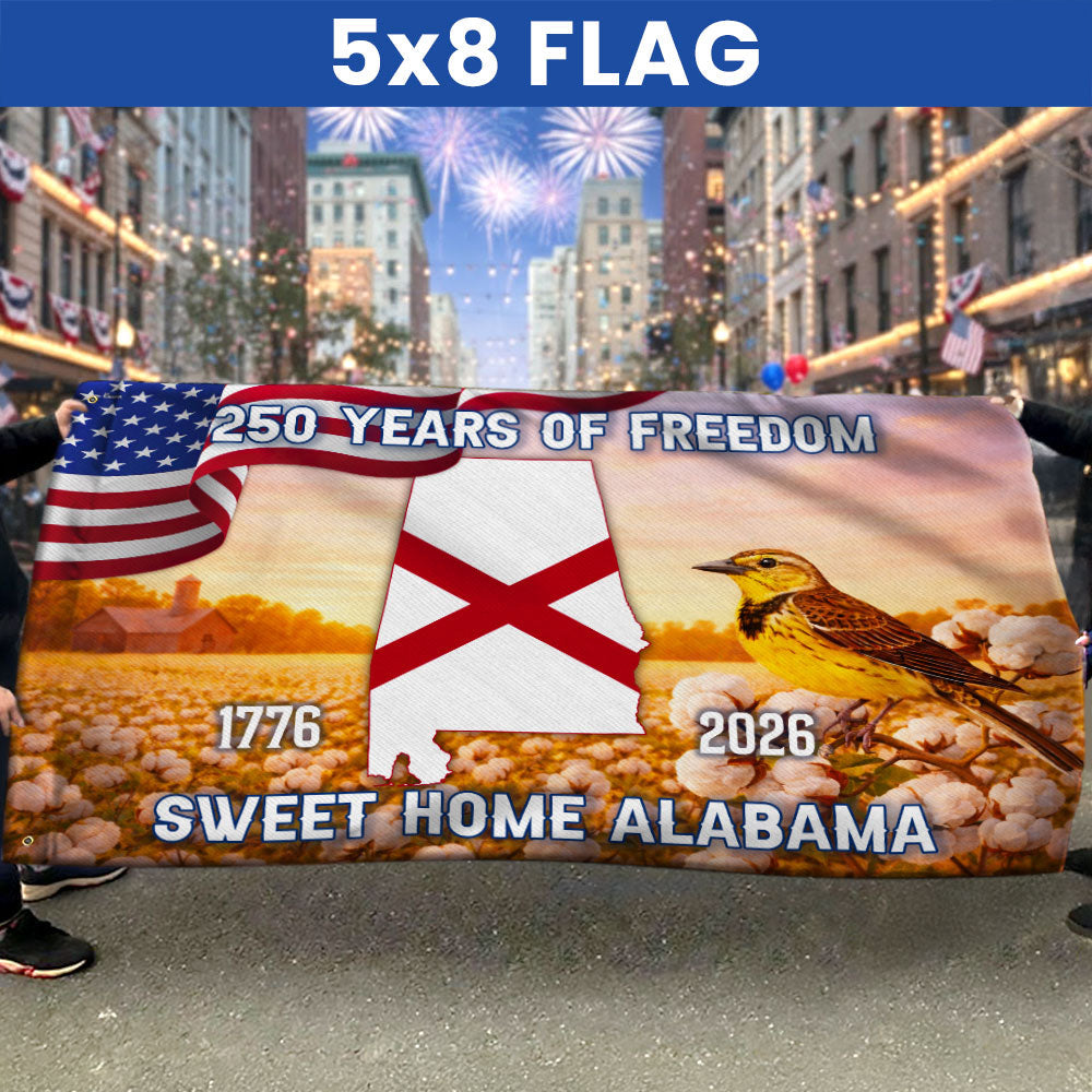 America 250th Alabama State Grommet Flag, Sweet Home Alabama 1776 2026 Decor