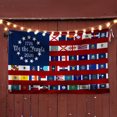 American Flag for 250th Anniversary, We The People 50 States Flag, 1776 2026 Grommet Flag