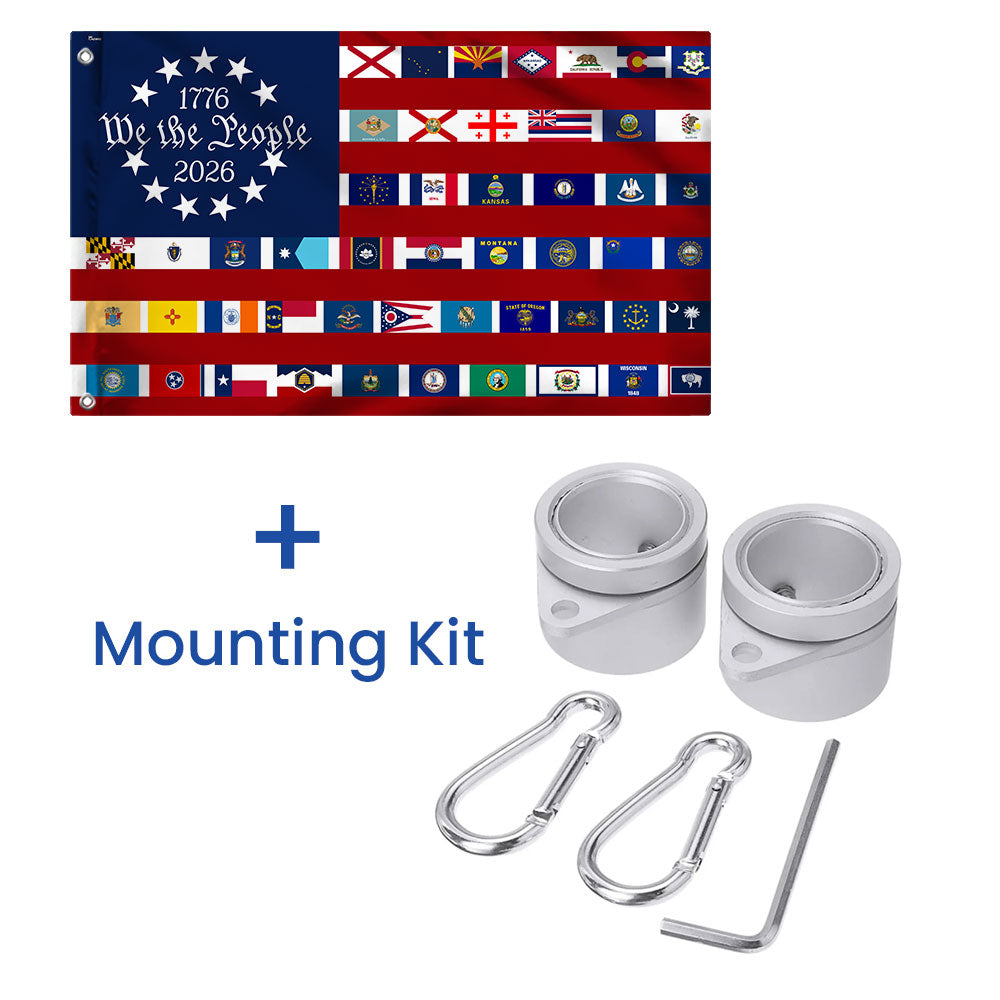 American Flag for 250th Anniversary, We The People 50 States Flag, 1776 2026 Grommet Flag