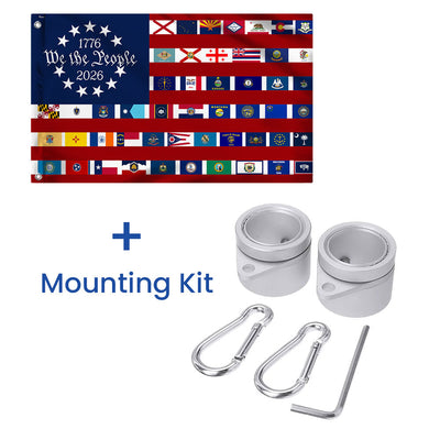 American Flag for 250th Anniversary, We The People 50 States Flag, 1776 2026 Grommet Flag