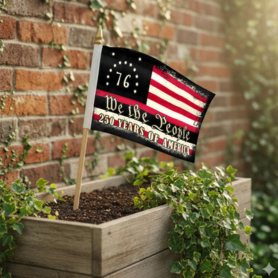 250 Years of Freedom Bennington Flag Parade, We The People 76 Handheld Flag for Decor