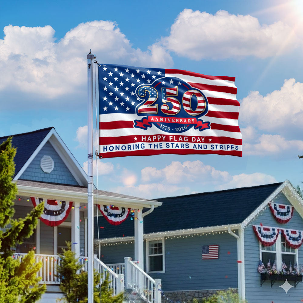 250 Years Flag of the United States, Honoring The Stars and Stripes Decor for National Flag Day