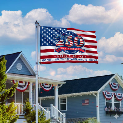 250 Years Flag of the United States, Honoring The Stars and Stripes Decor for National Flag Day