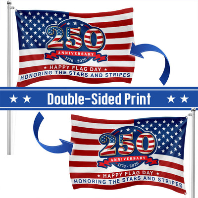 250 Years Flag of the United States, Honoring The Stars and Stripes Decor for National Flag Day