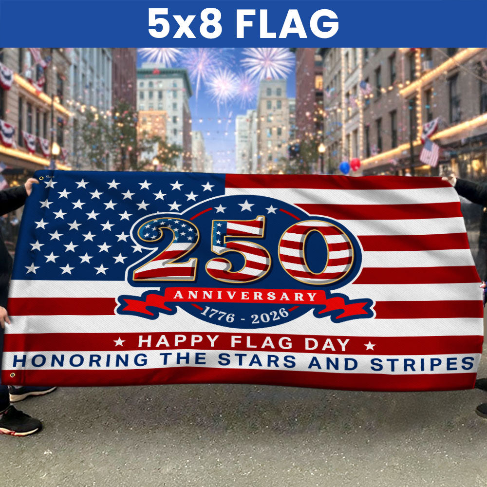 250 Years Flag of the United States, Honoring The Stars and Stripes Decor for National Flag Day