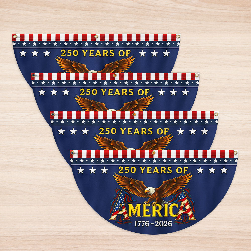 250 Years of America Fan Flag, Bald Eagle 1776 2026 Flag Decor