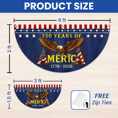250 Years of America Fan Flag, Bald Eagle 1776 2026 Flag Decor