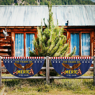 250 Years of America Fan Flag, Bald Eagle 1776 2026 Flag Decor