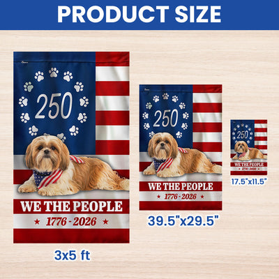 Patriotic American Dog Garden Flag, 250 Years Shih Tzu Dog 1776 2026 Flag