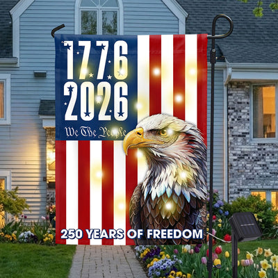 We The People 1776 2026 Flag, 250 Years of Freedom American Solar LED Flag Decor
