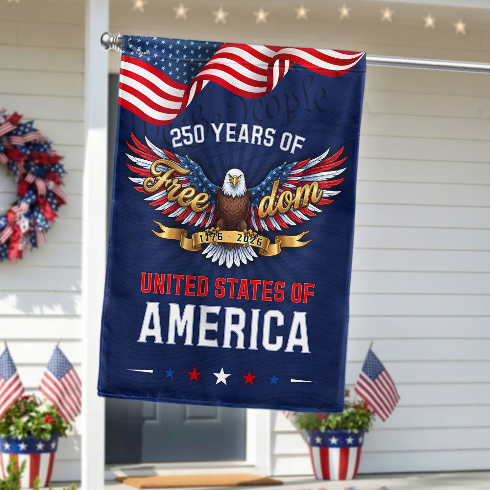 250 Years of Freedom American Flag, Bald Eagle We The People 1776 2026 Flag Decor