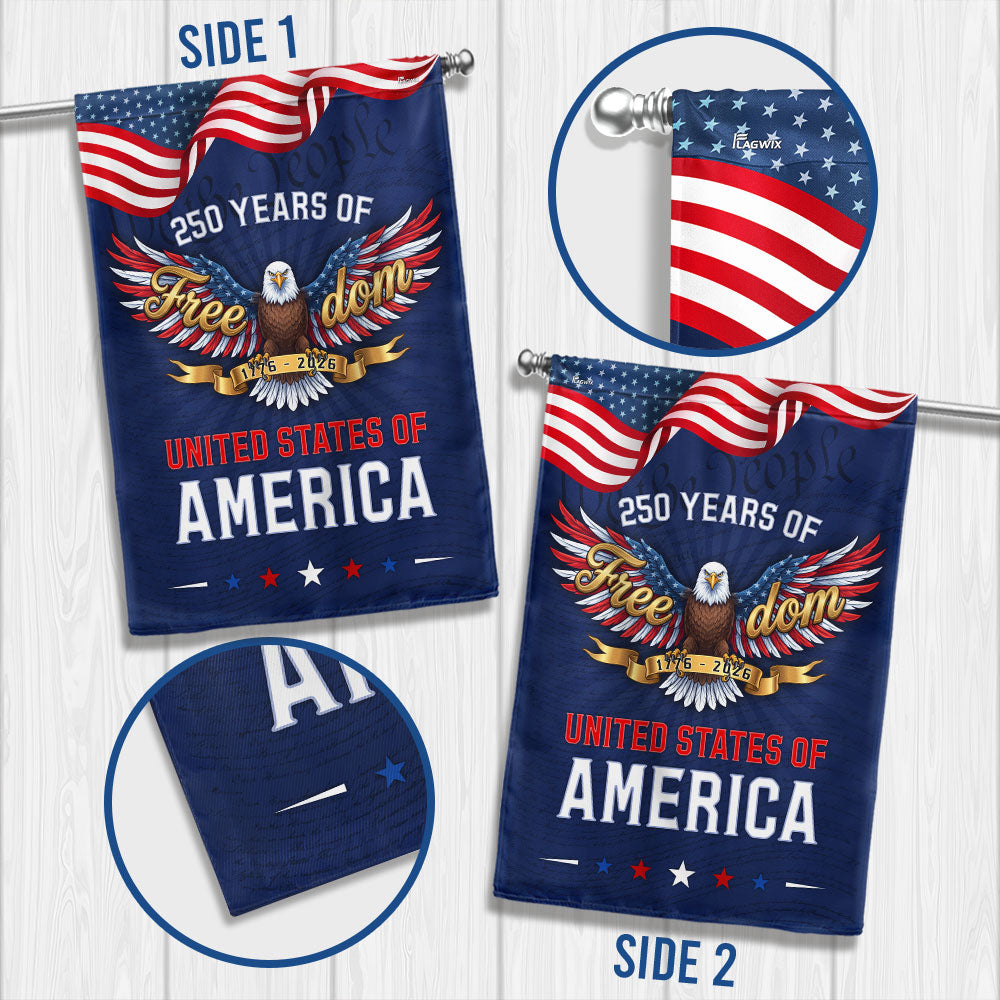 250 Years of Freedom American Flag, Bald Eagle We The People 1776 2026 Flag Decor