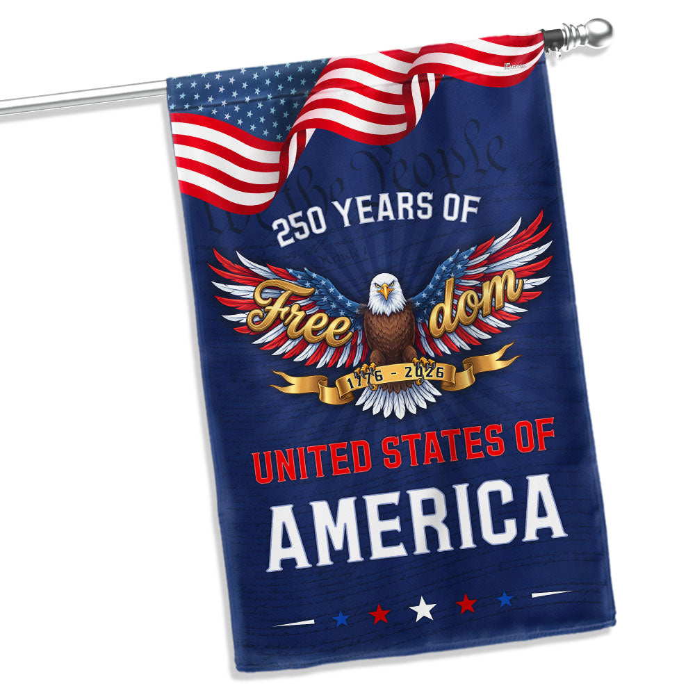 250 Years of Freedom American Flag, Bald Eagle We The People 1776 2026 Flag Decor