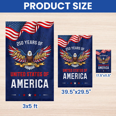250 Years of Freedom American Flag, Bald Eagle We The People 1776 2026 Flag Decor