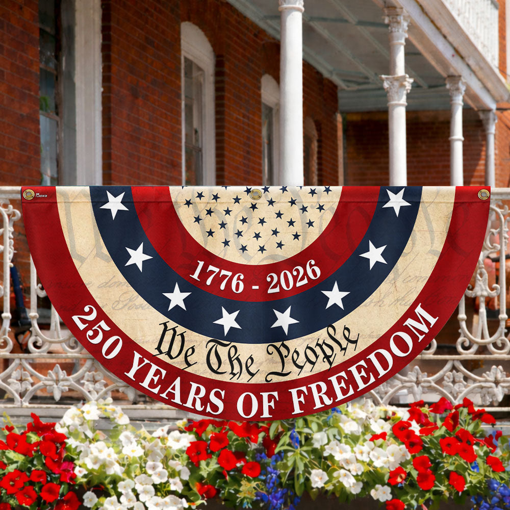 Patriotic We The People American Fan Flag, 250 Years of Freedom 1776 2026 Flag Decor