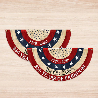 Patriotic We The People American Fan Flag, 250 Years of Freedom 1776 2026 Flag Decor