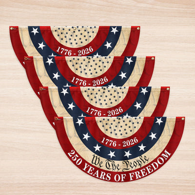 Patriotic We The People American Fan Flag, 250 Years of Freedom 1776 2026 Flag Decor