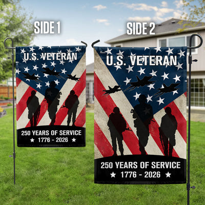 250 Years of Service American Flag, US Veteran 1776 2026 Flag Decor