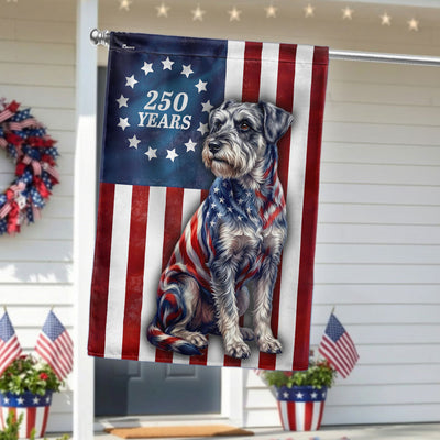 Patriotic Schnauzer Garden Flag, 250 Years 1776 2026 Flag Decor for Dog Lover