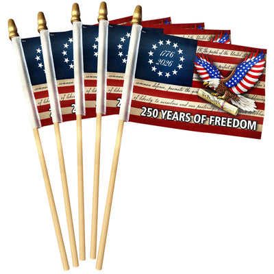 Patriotic 250 Years of Freedom Flag, We The People 1776 2026 Handheld Flag