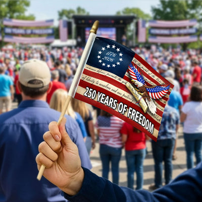 Patriotic 250 Years of Freedom Flag, We The People 1776 2026 Handheld Flag